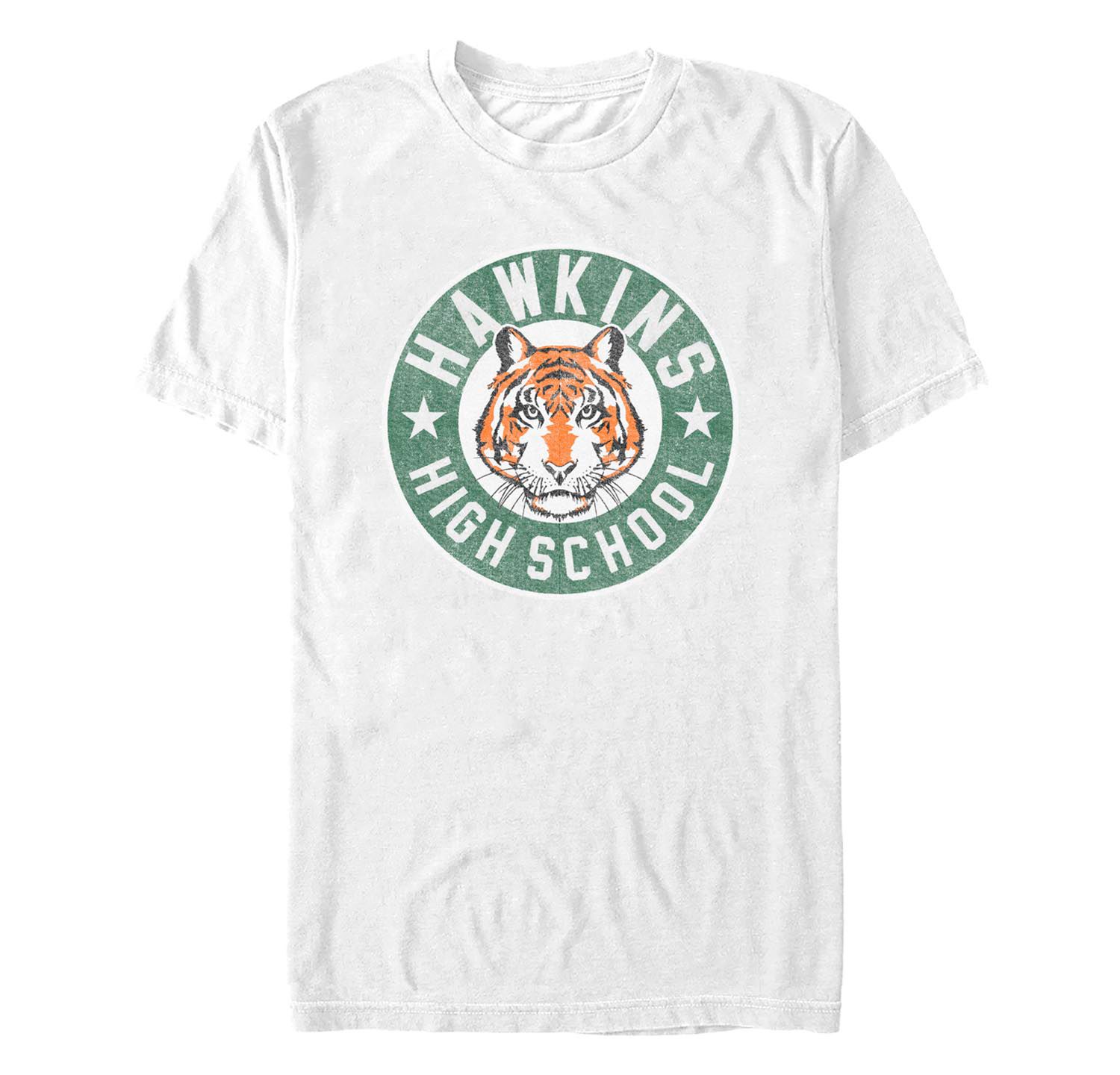 Men's Stranger Things Hawkins High Tiger Emblem Short Sleeve T-shirt