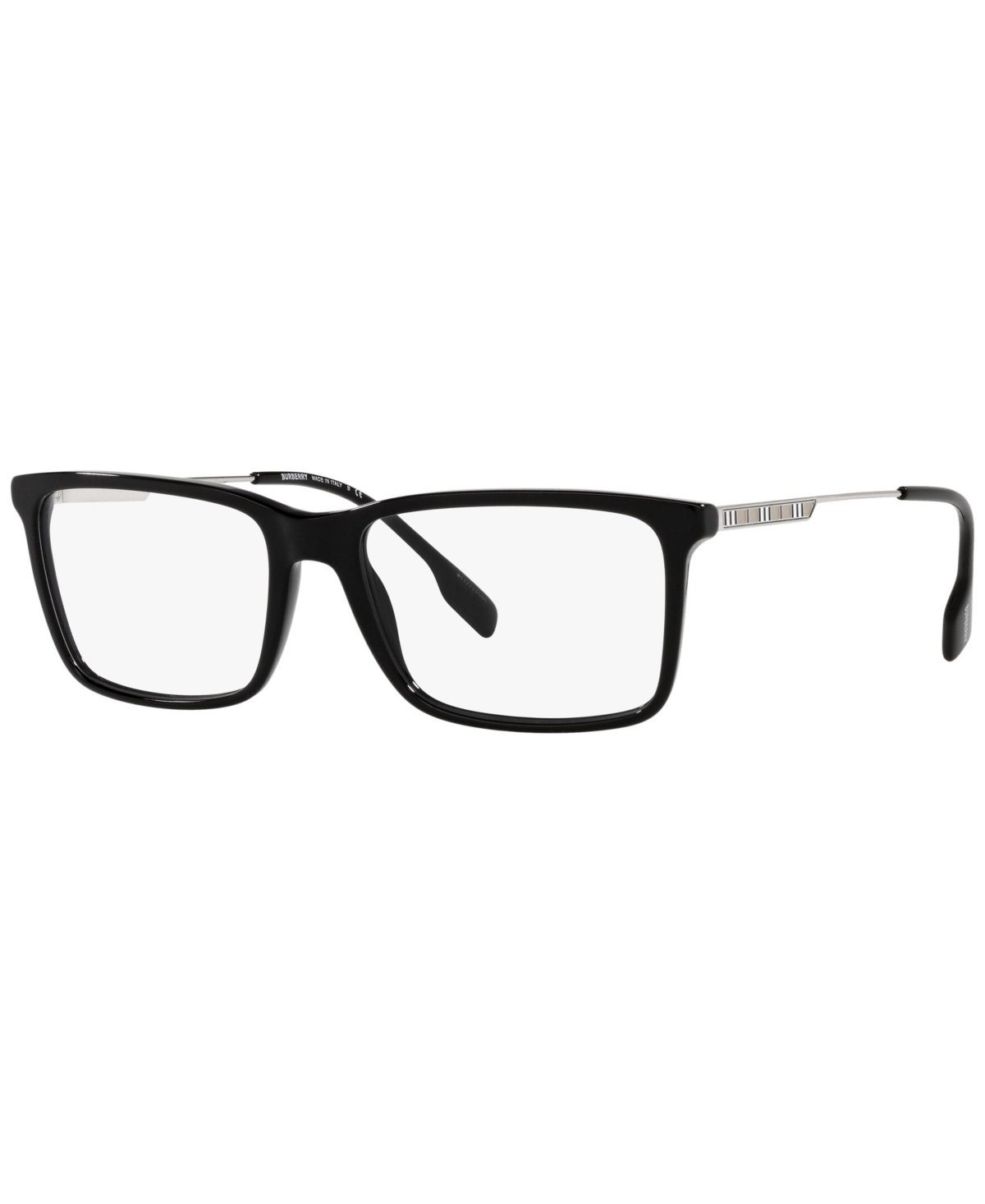 BE2339F Men's Rectangle Low Bridge Fit Eyeglasses - Black