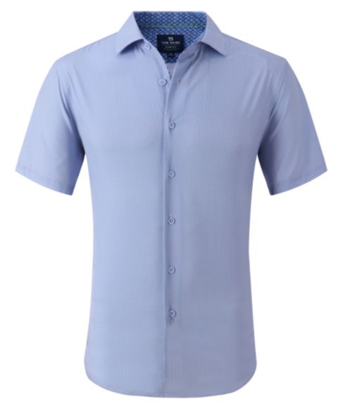 Мужская рубашка Tom Baine Slim Fit Short Sleeve Performance Button Down Dress Shirt