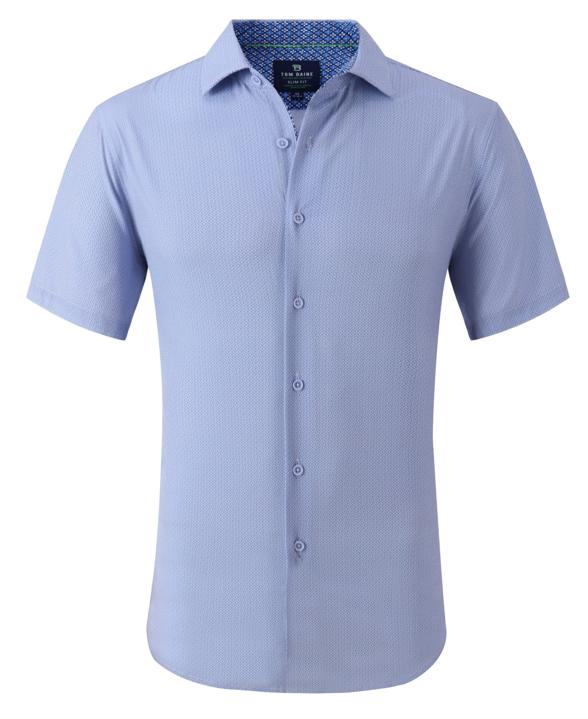 Men's Slim Fit Short Sleeve Performance Button Down Dress Shirt - White