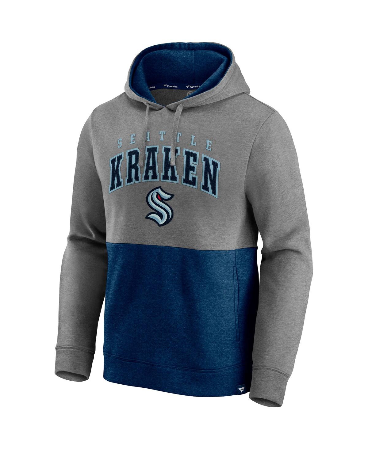 Men's Fanatics Deep Sea Blue Seattle Kraken Block Party Classic Arch Signature Pullover Hoodie - Deep Sea Blue