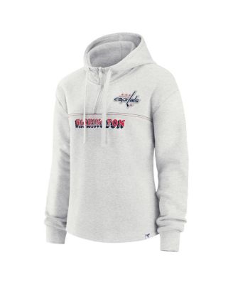 Women's Ash Washington Capitals True Classics Legacy Quarter-Zip Hoodie