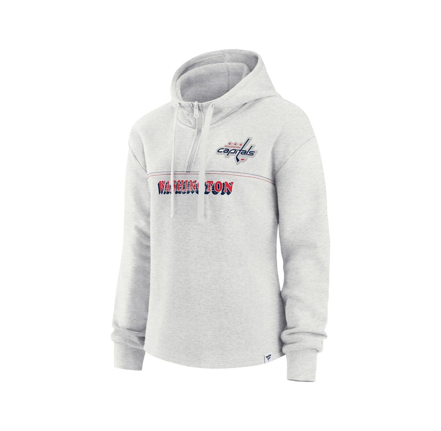 Women's Ash Washington Capitals True Classics Legacy Quarter-Zip Hoodie