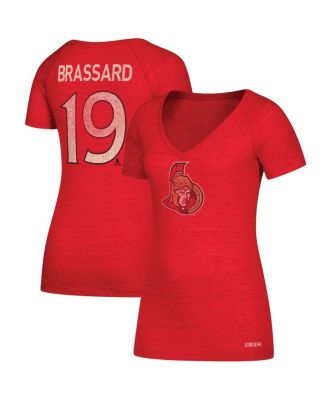 Women's Derick Brassard Red Ottawa Senators Name and Number V-Neck T-shirt