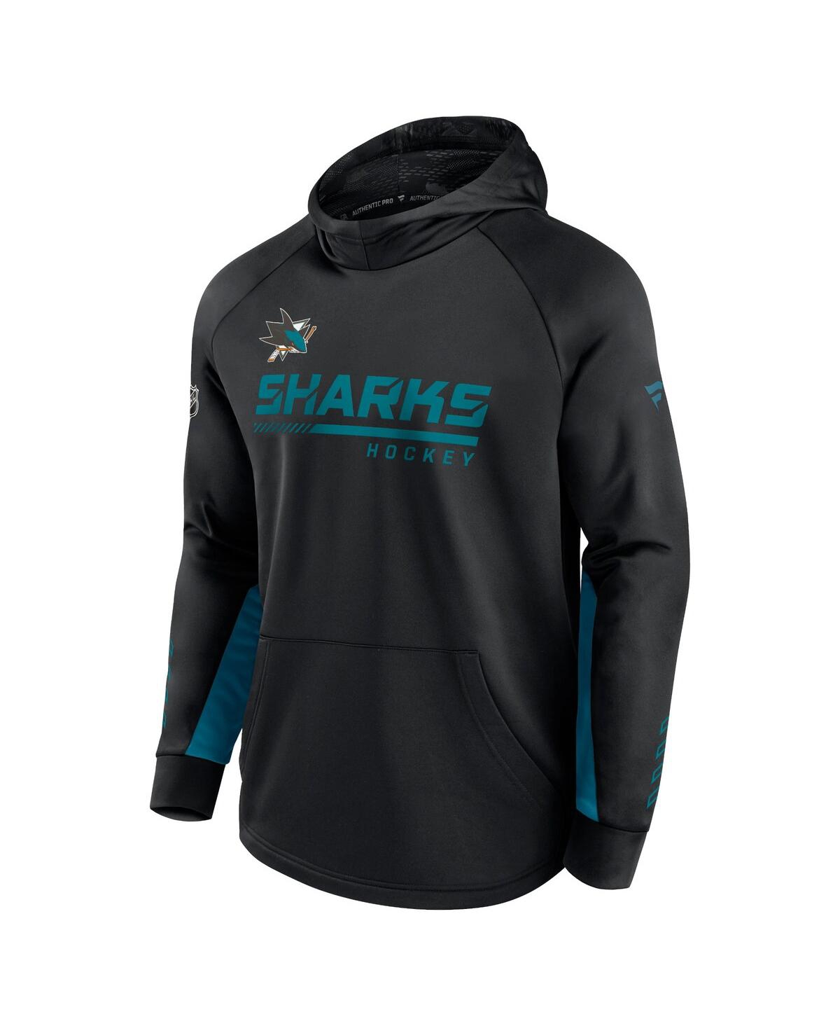 Fanatics Branded Black San Jose Sharks Authentic Pro Locker Room Raglan Pullover Hoodie In Black