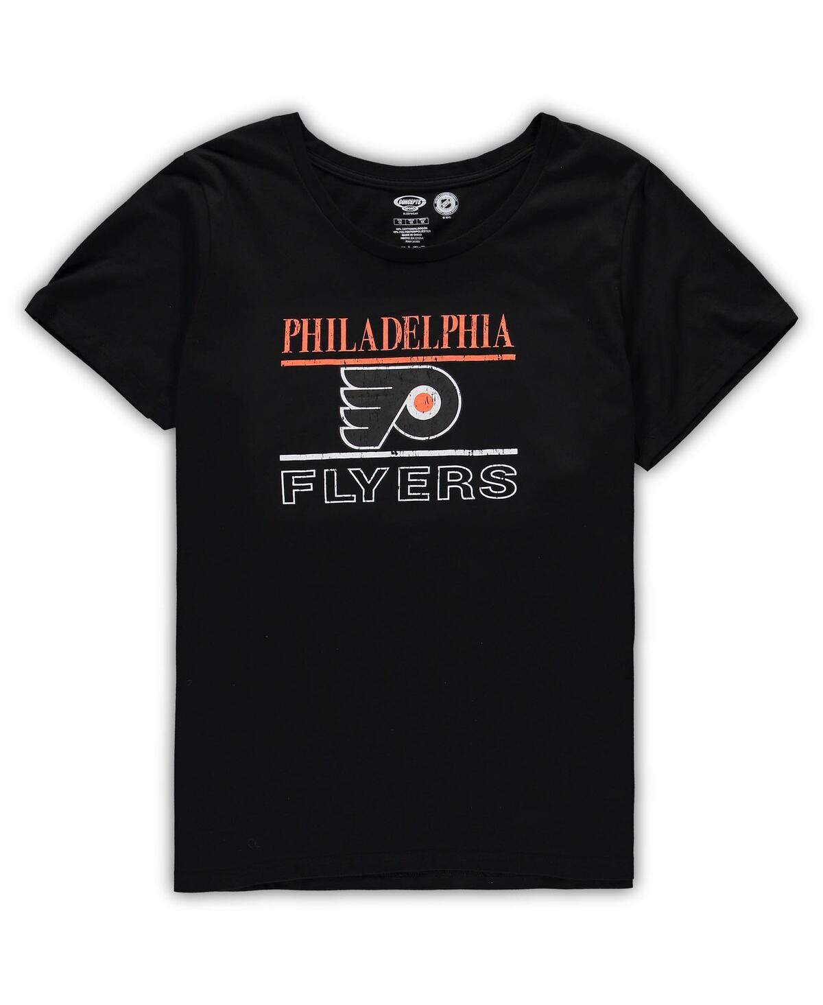 Shop Concepts Sport Women's  Black Philadelphia Flyers Plus Size Lodge T-shirt And Pants Sleep Set