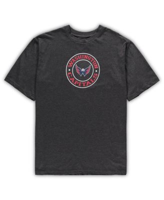 Men's Red, Heathered Charcoal Washington Capitals Big and Tall T-shirt and Shorts Sleep Set