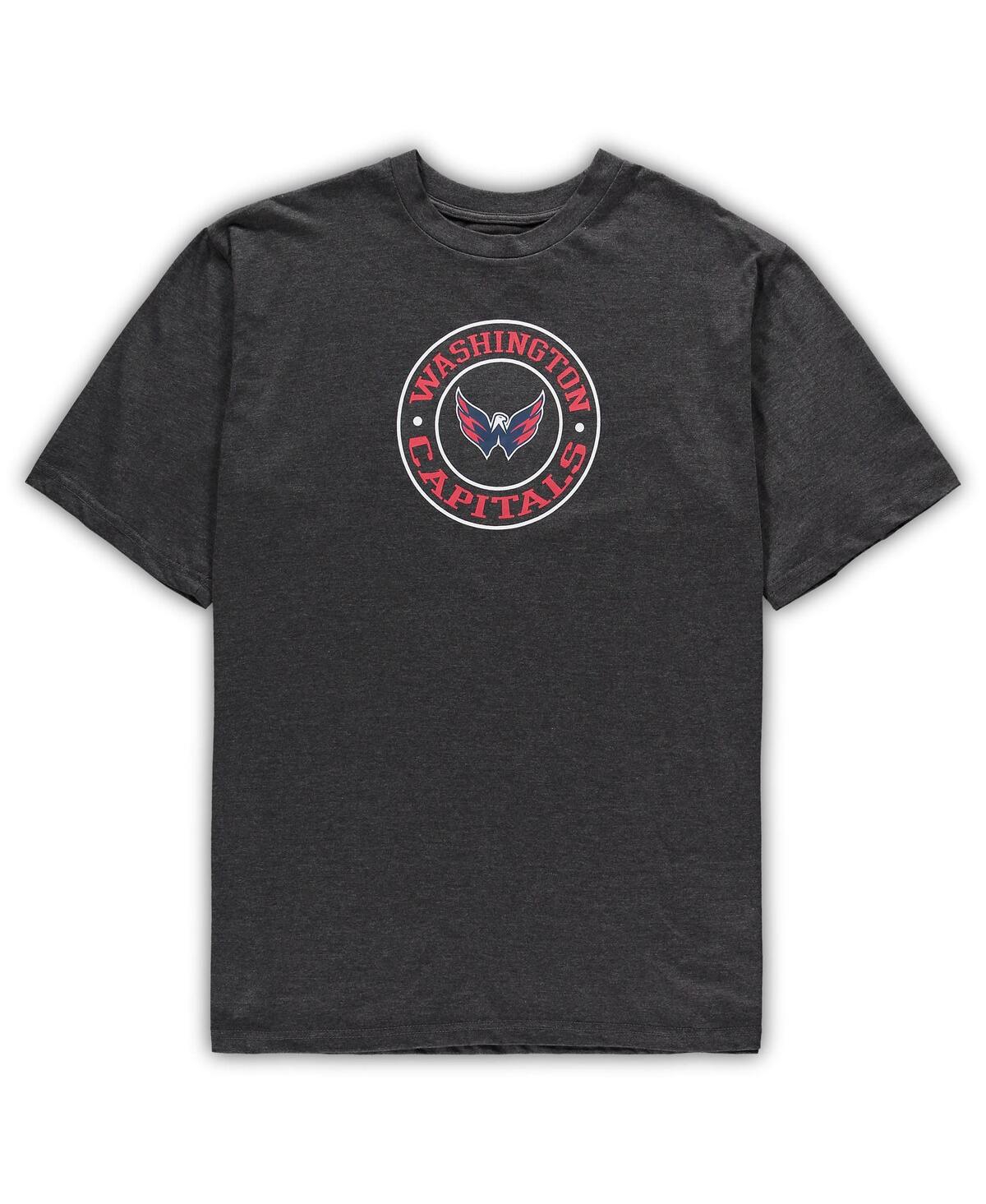 Concepts Sport Men's  Red, Heathered Charcoal Chicago Blackhawks Big And Tall T-shirt And Shorts Slee In Red,heathered Charcoal