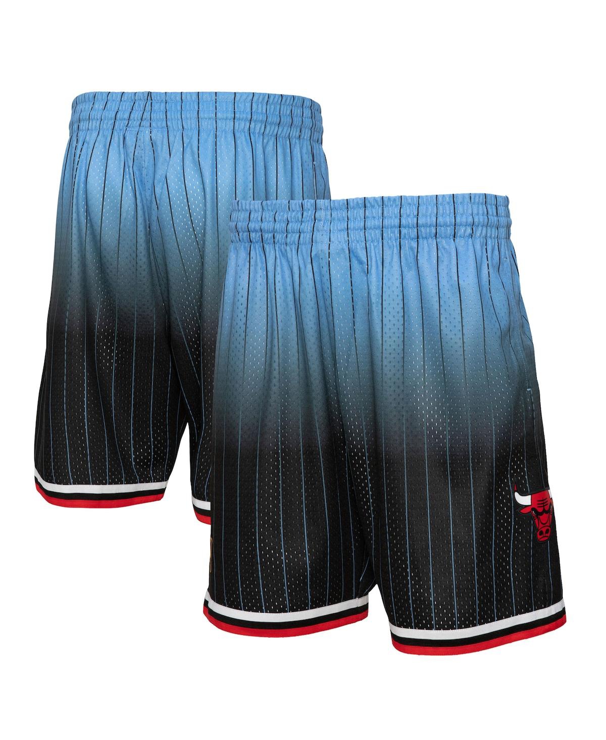 Men's Mitchell & Nessand Light Blue Chicago Bulls 1995/96 Hardwood Classics Fadeaway Reload 3.0 Swingman Shorts - Black, Light Blue