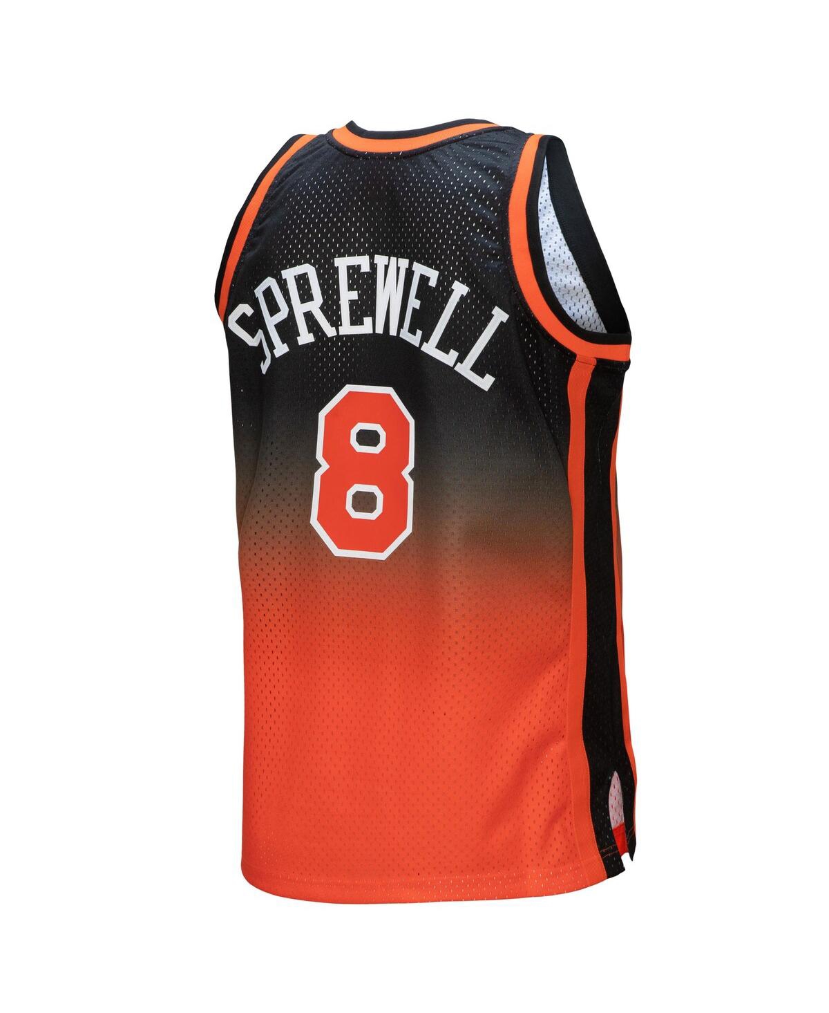 Men's Mitchell & Ness Latrell Sprewell Black New York Knicks 1998/99 Hardwood Classics Fadeaway Swingman Player Jersey - Black