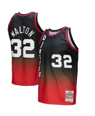 Men's Bill Walton Red, Black Portland Trail Blazers 1976/77 Hardwood Classics Fadeaway Swingman Player Jersey