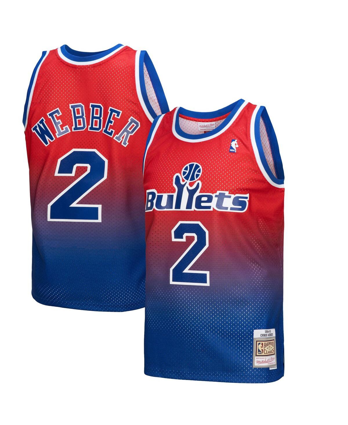 Men's Mitchell & Ness Chris Webber Red Washington Bullets 1994/95 Hardwood Classics Fadeaway Swingman Player Jersey - Red