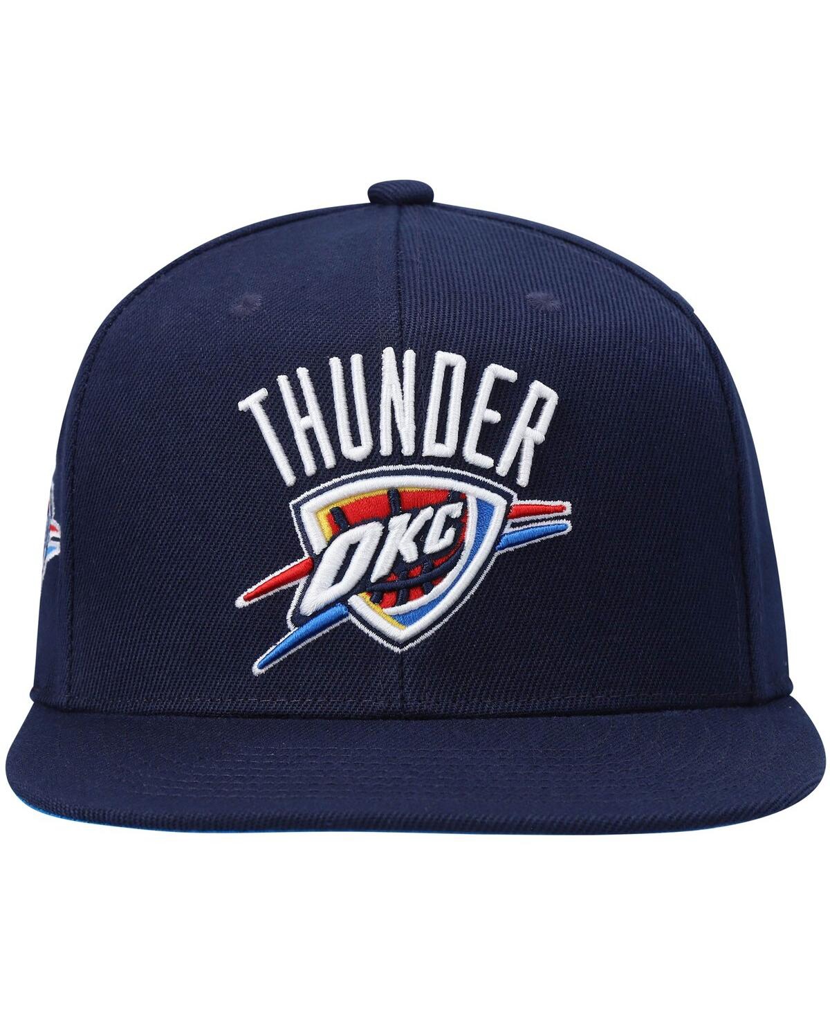Shop Mitchell & Ness Men's  Navy Oklahoma City Thunder Core Side Snapback Hat
