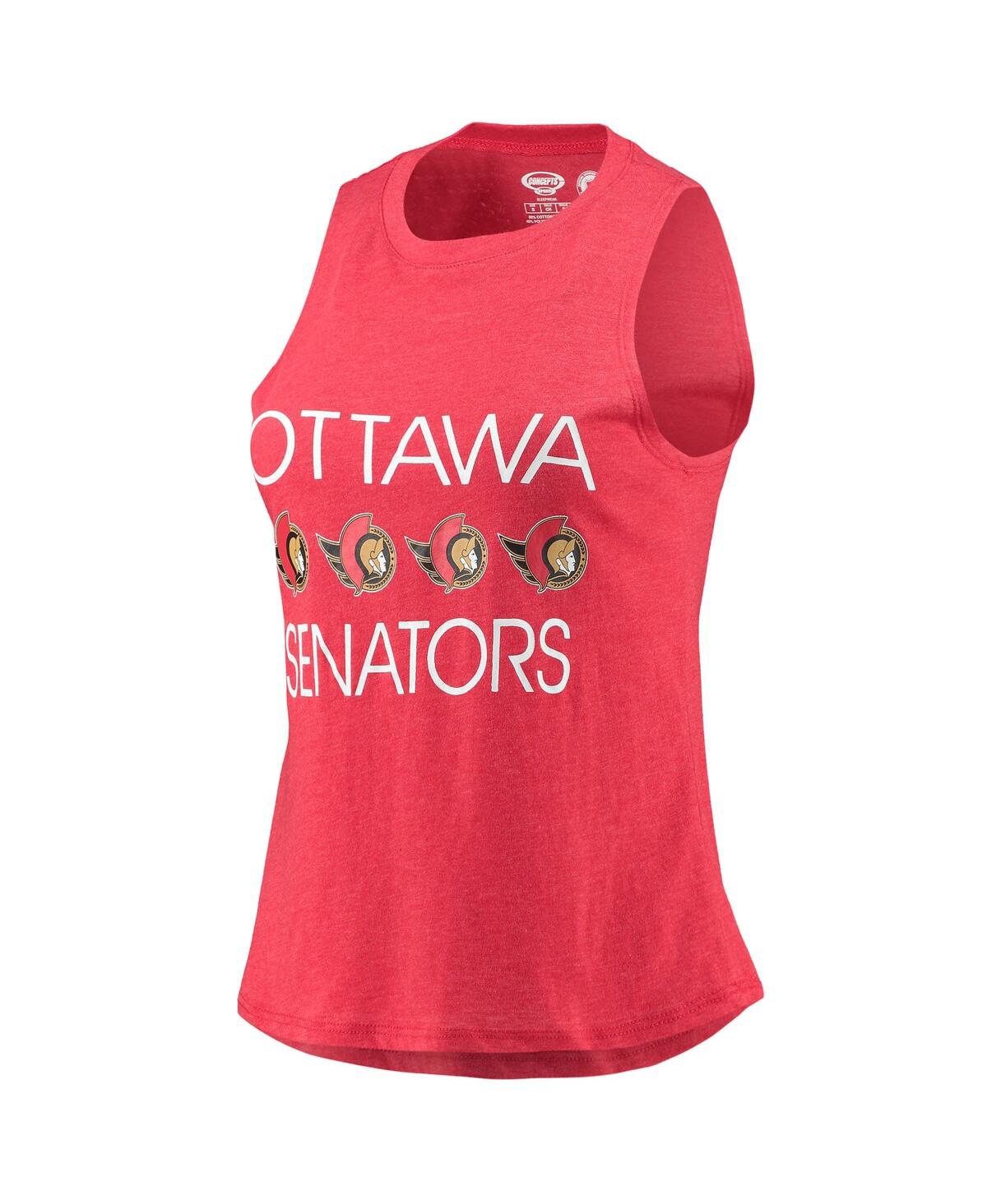 Shop Concepts Sport Women's  Red, Black Ottawa Senators Meter Tank Top And Pants Sleep Set In Red,black