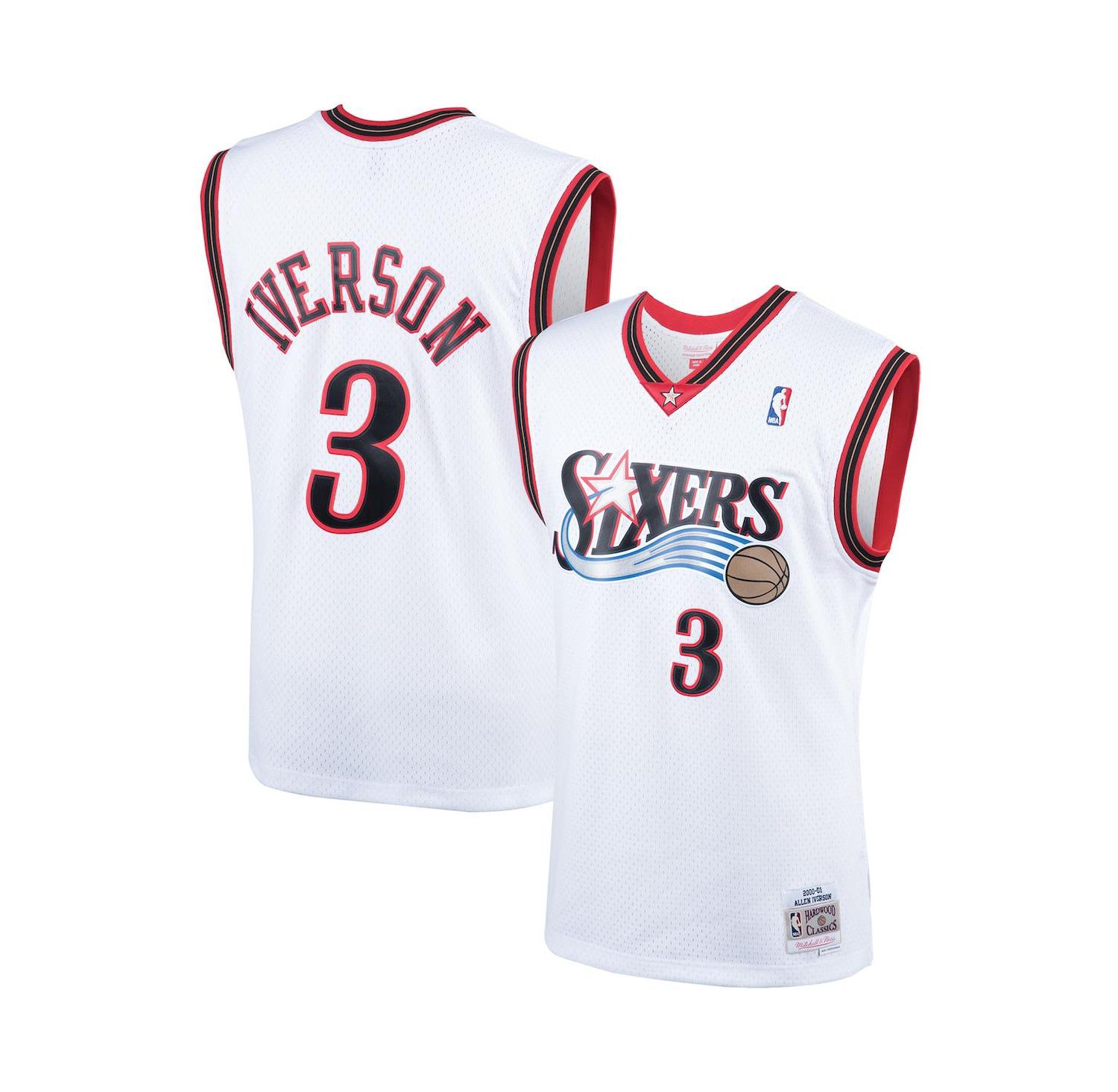 Men's Allen Iverson White Philadelphia 76ers 2000 Hardwood Classics Swingman Player Jersey