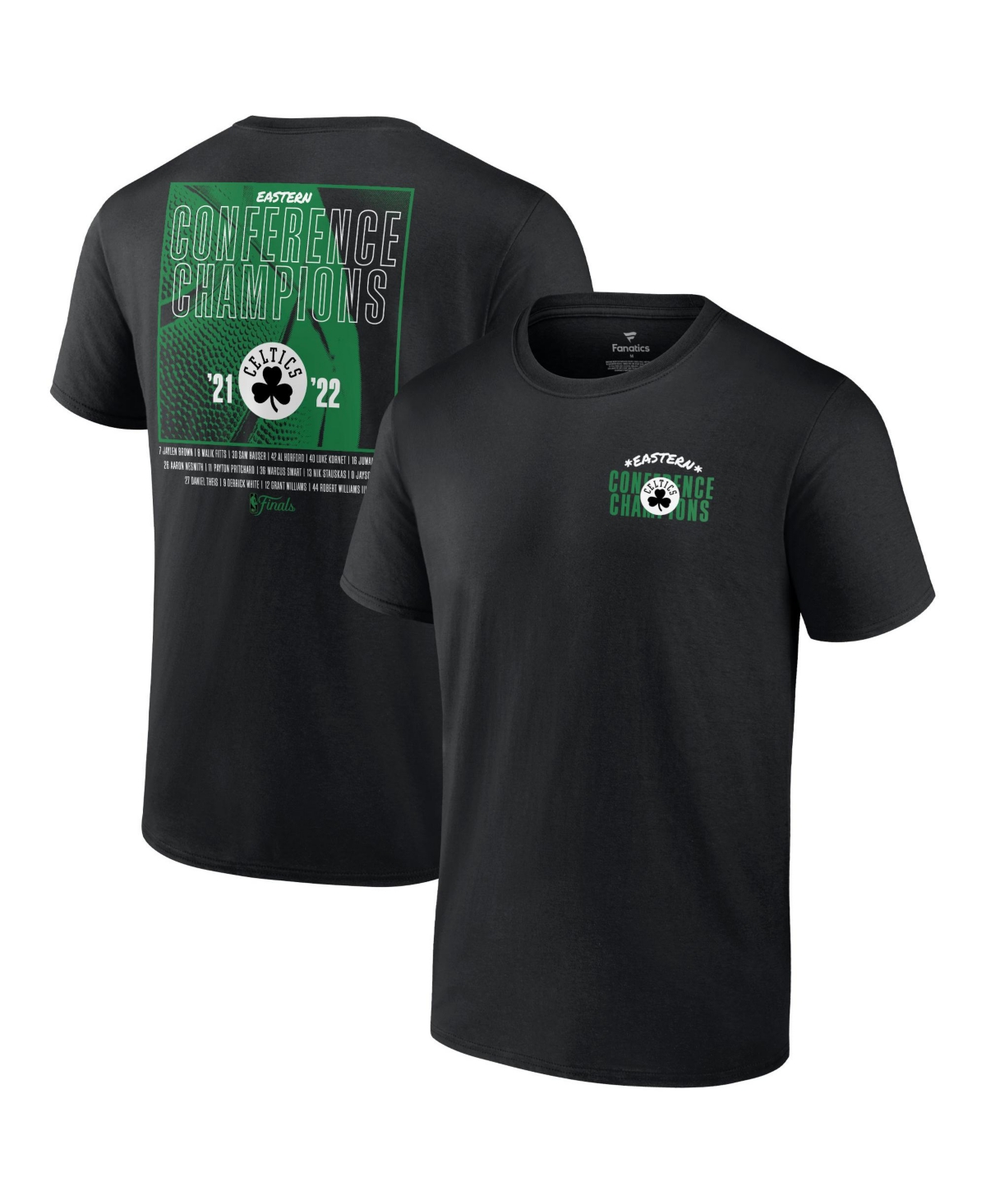 Shop Fanatics Men's Boston Celtics  2022 Eastern Conference Champions Balanced Attack Roster T-shirt In Black
