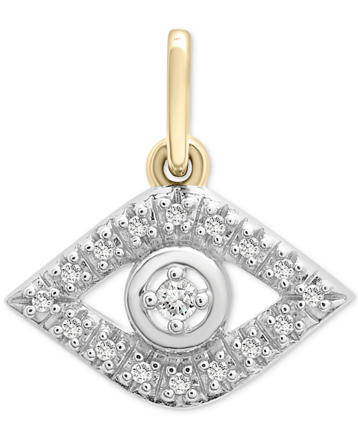 Diamond Evil Eye Charm Pendant (1/20 ct. t.w.) in 10k Gold, Created for Macy's - Yellow Gold