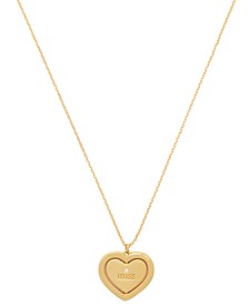 Gold-Tone Pavé Crystal Miss to Mrs. Heart Pendant Necklace, 17" + 3" extender