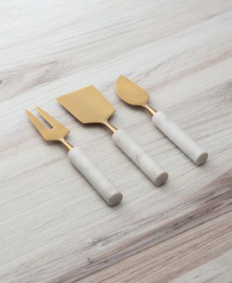 Uptown Gold Cheese Tools with Handles, 3 Piece Set  