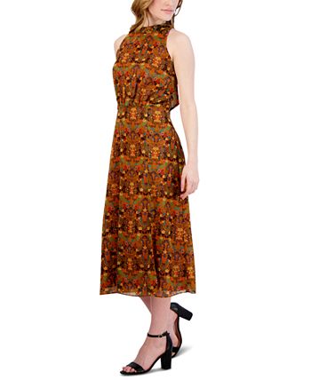 julia jordan Women's Printed Mock-Neck Midi Dress & Reviews - Dresses ...