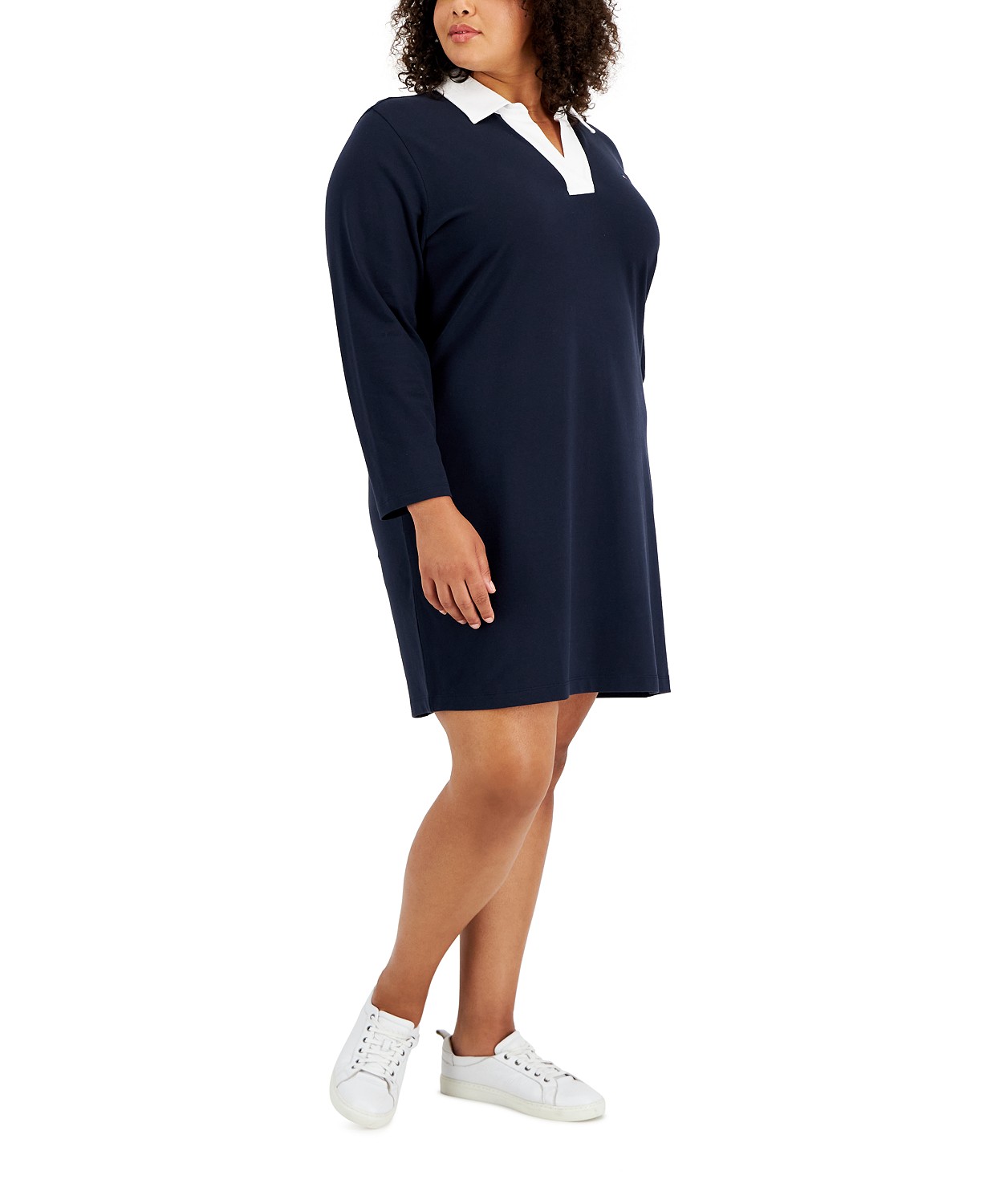 Plus Size Johnny-Collar Rugby Dress