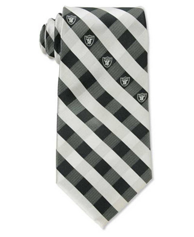Eagles Wings Oakland Raiders Checked Tie