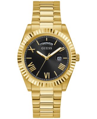 GUESS - Men's Gold-Tone Stainless Steel Bracelet Watch 42mm