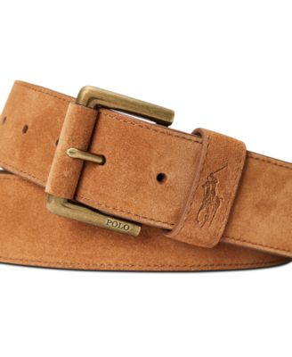 Men's Roller-Buckle Suede Belt