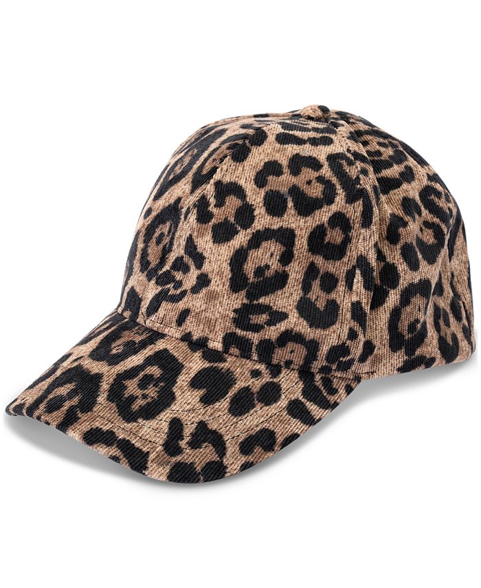 Jenni Women's Leopard Corduroy Baseball Cap Hat, Created for Macy's Macy's