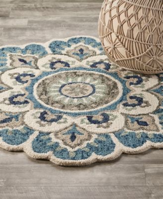 Lr Home Radiance Rdc54094 Area Rug In Teal,ivory