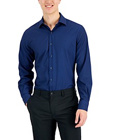 Men's Slim Fit 4-Way Stretch Medallion Print Dress Shirt, Created for Macy's