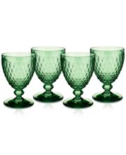 Fitz and Floyd Villa Palm Wine Goblet, Set of 4, Green