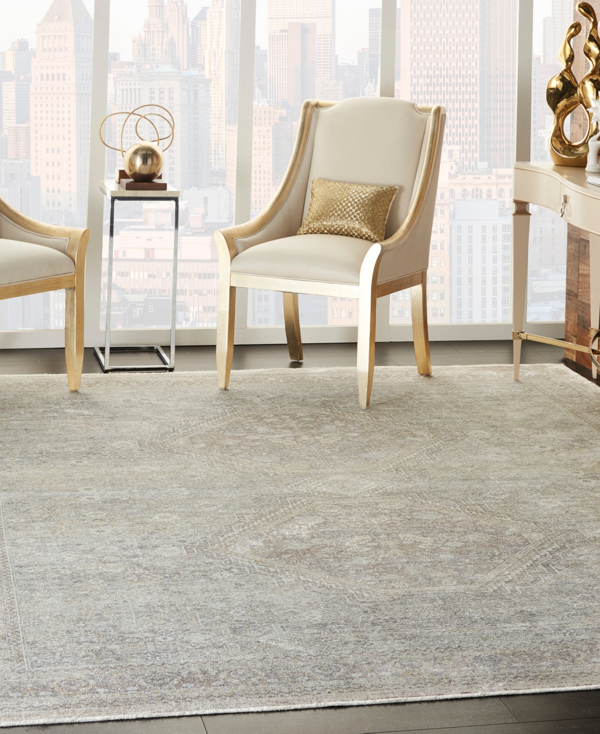 Nourison Home Starry Nights Stn04 8' X 10' Area Rug In Cream,gray