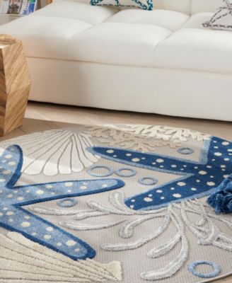 Aloha ALH24 5'3" x 5'3" Round Outdoor Area Rug