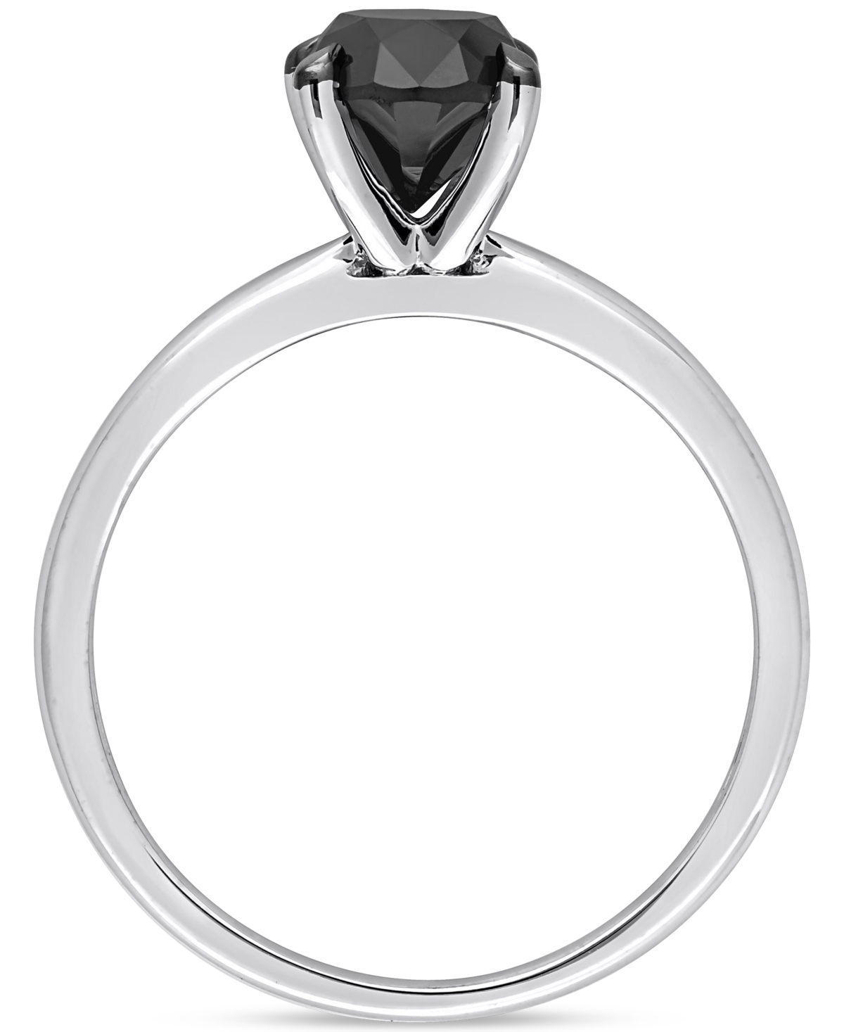 Black Diamond Solitaire Engagement Ring (1-1/2 ct. t.w.) in 14k- White Gold