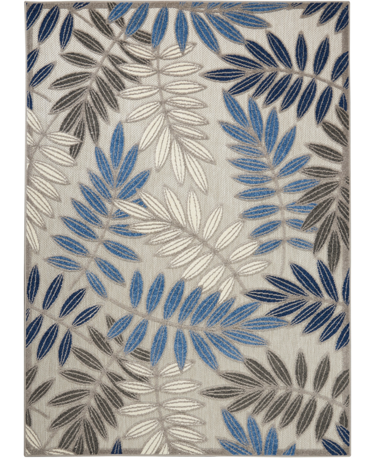 Nourison Home Aloha Alh18 3'6" X 5'6" Outdoor Area Rug In Gray,blue
