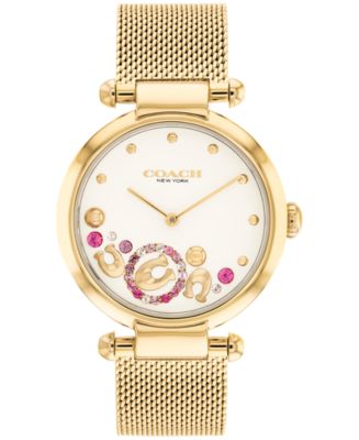 COACH Women s Cary Gold Tone Mesh Bracelet Watch 34mm Macy s