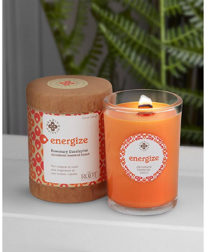 ROOT CANDLES Seeking Balance Energize Rosemary Eucalyptus Spa Jar