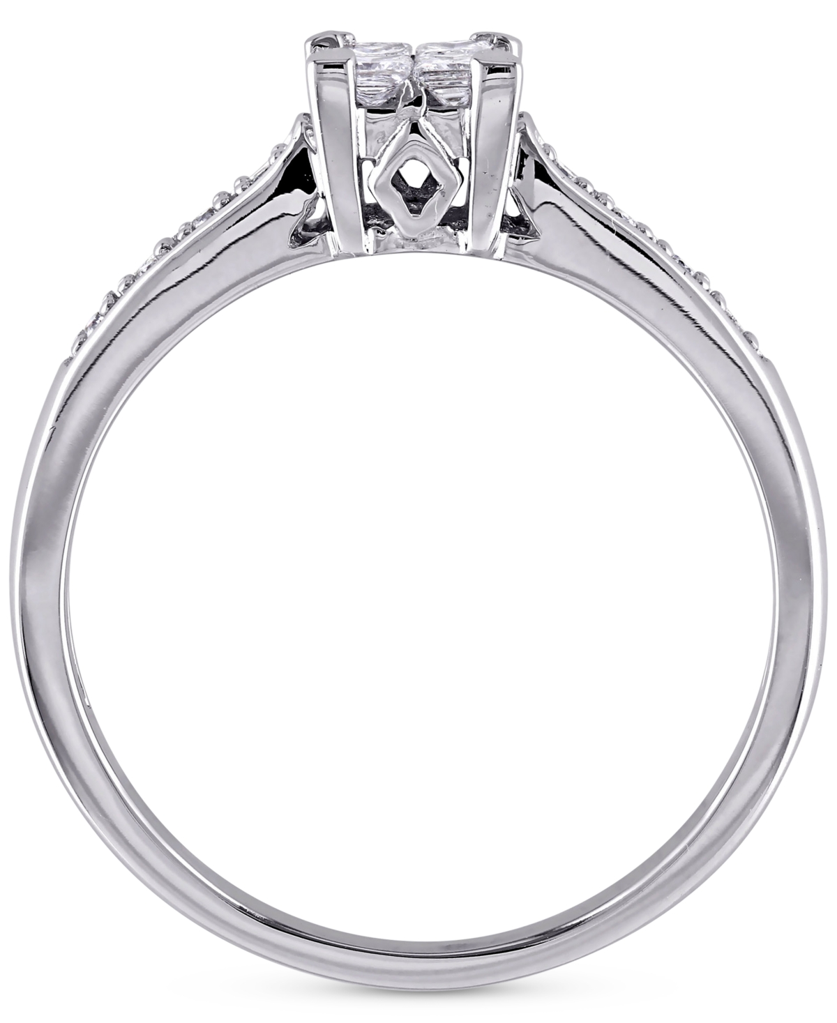 Diamond Princess Quad Cluster Engagement Ring (1/4 ct. t.w.) in 14k- White Gold