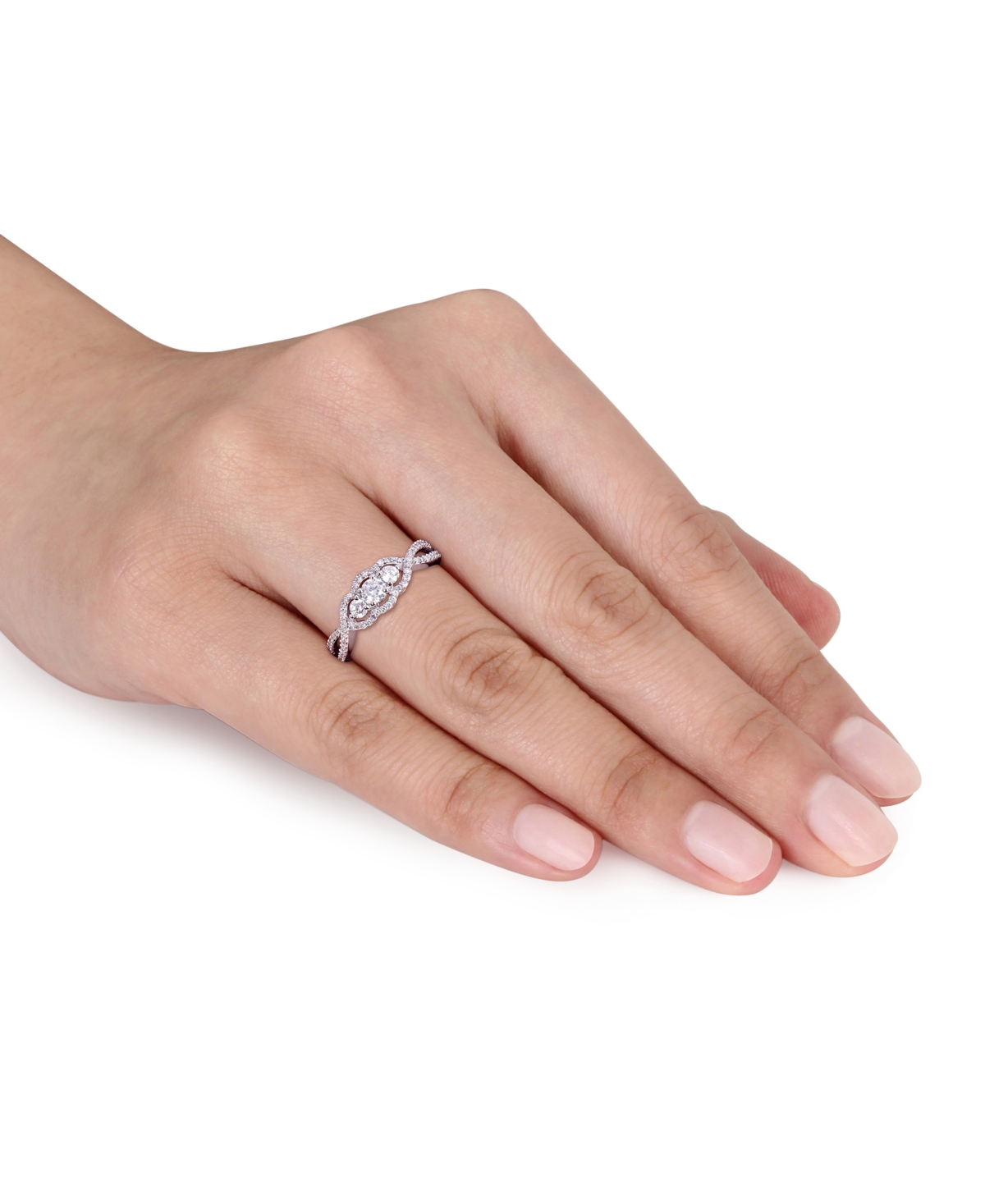 Diamond Three Stone Engagement Ring (1/2 ct. t.w.) in 14k- White Gold
