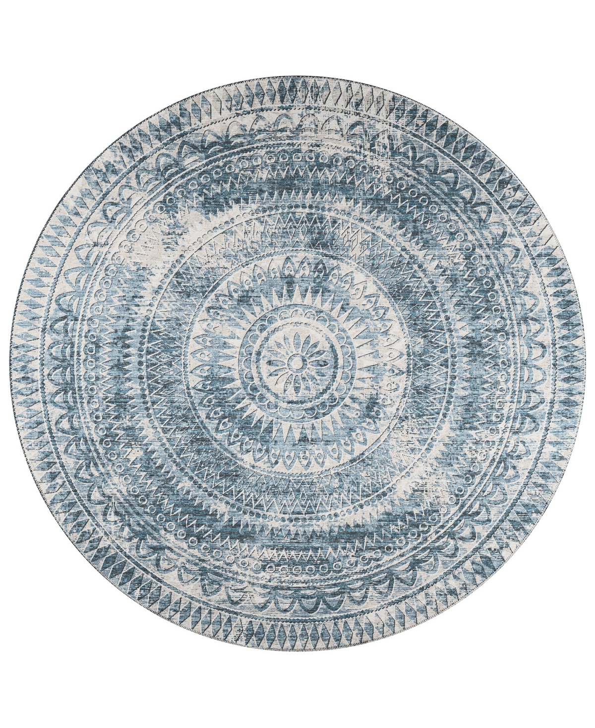 D Style Buttes BTS7 6' x 6' Round Area Rug - Indigo