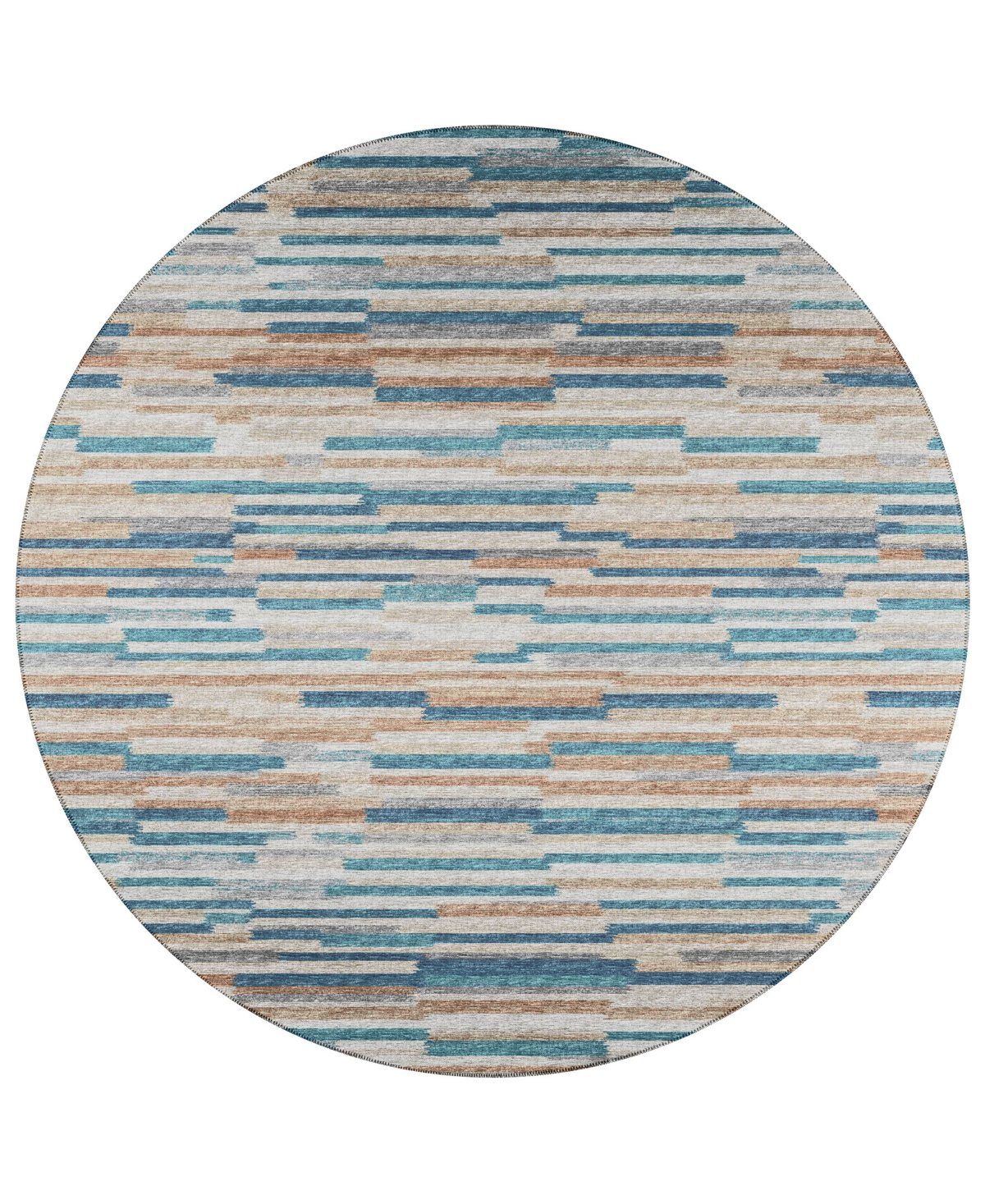 D Style Buttes BTS8 8' x 8' Round Area Rug - Ocean