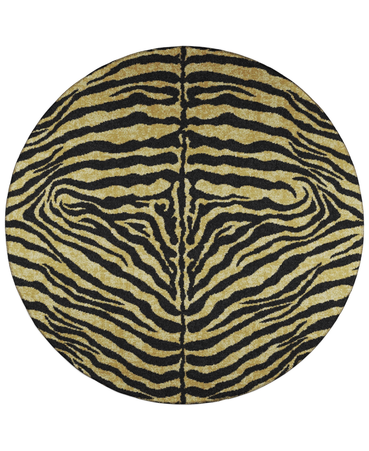 D Style Mali Ml1 4' X 4' Round Area Rug In Gold Tone