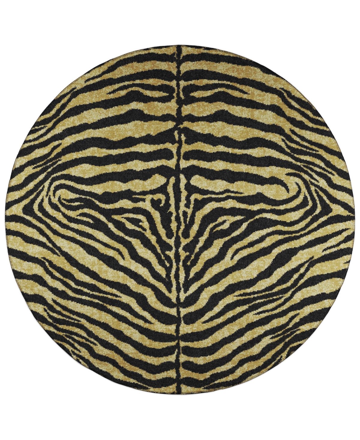 D Style Mansa Msa1 4' X 4' Round Area Rug In Gold Tone