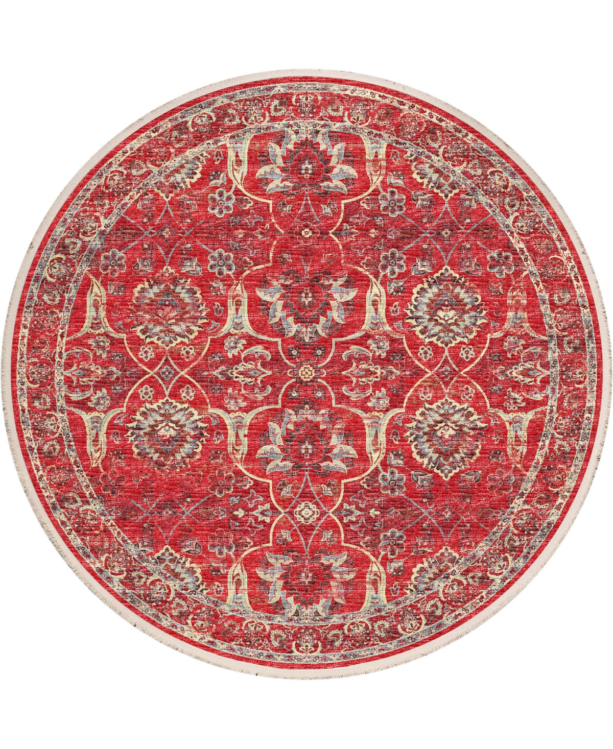 D Style Ionic IOC5 6' x 6' Round Area Rug - Red
