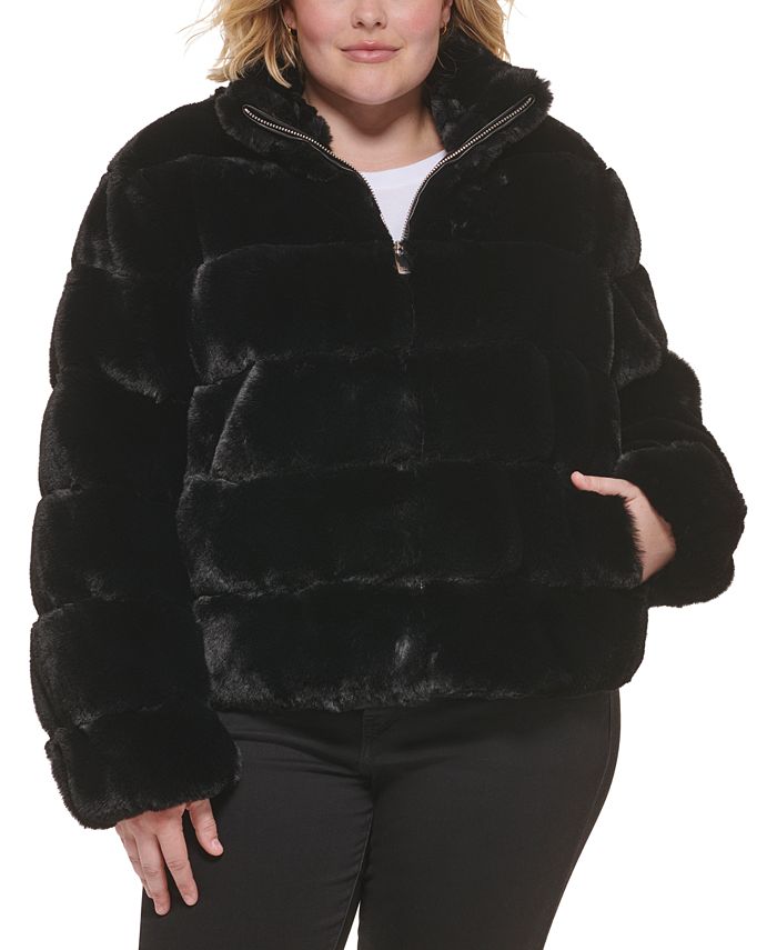 New With Tags NY&Co Womens Black Faux Fur Coat Size M - clothing