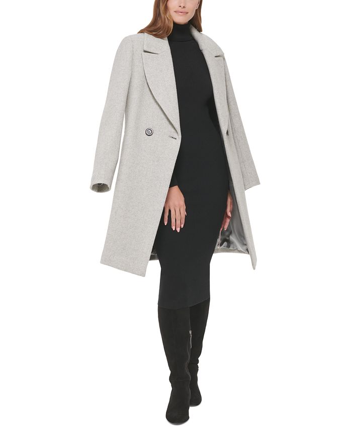 Calvin Klein Women's Double-Breasted Reefer Coat & Reviews - Coats ...