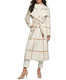 Women's Plaid Maxi Wrap Coat