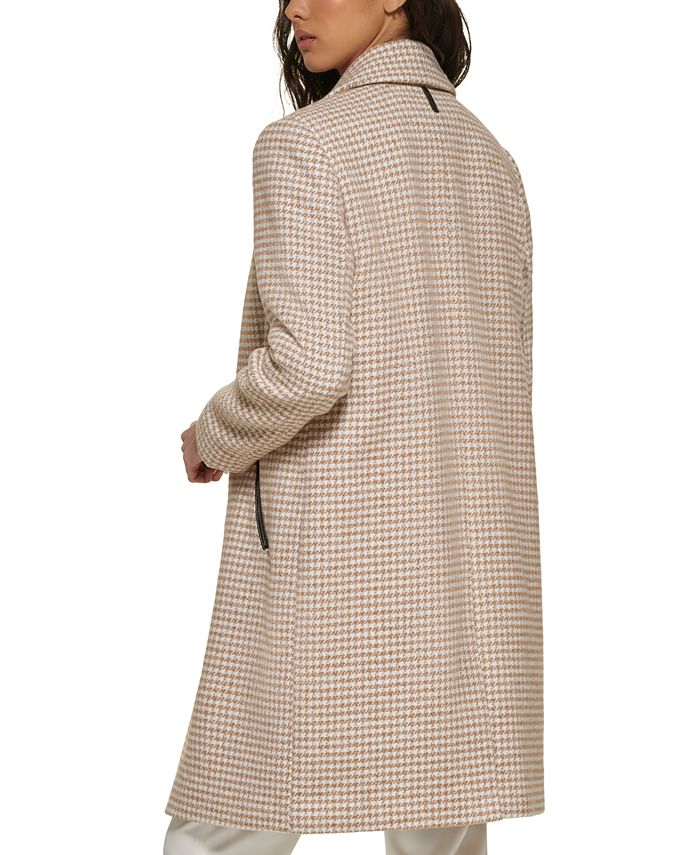 DKNY Women's Hound'stooth Walker Coat, Created for Macy's & Reviews