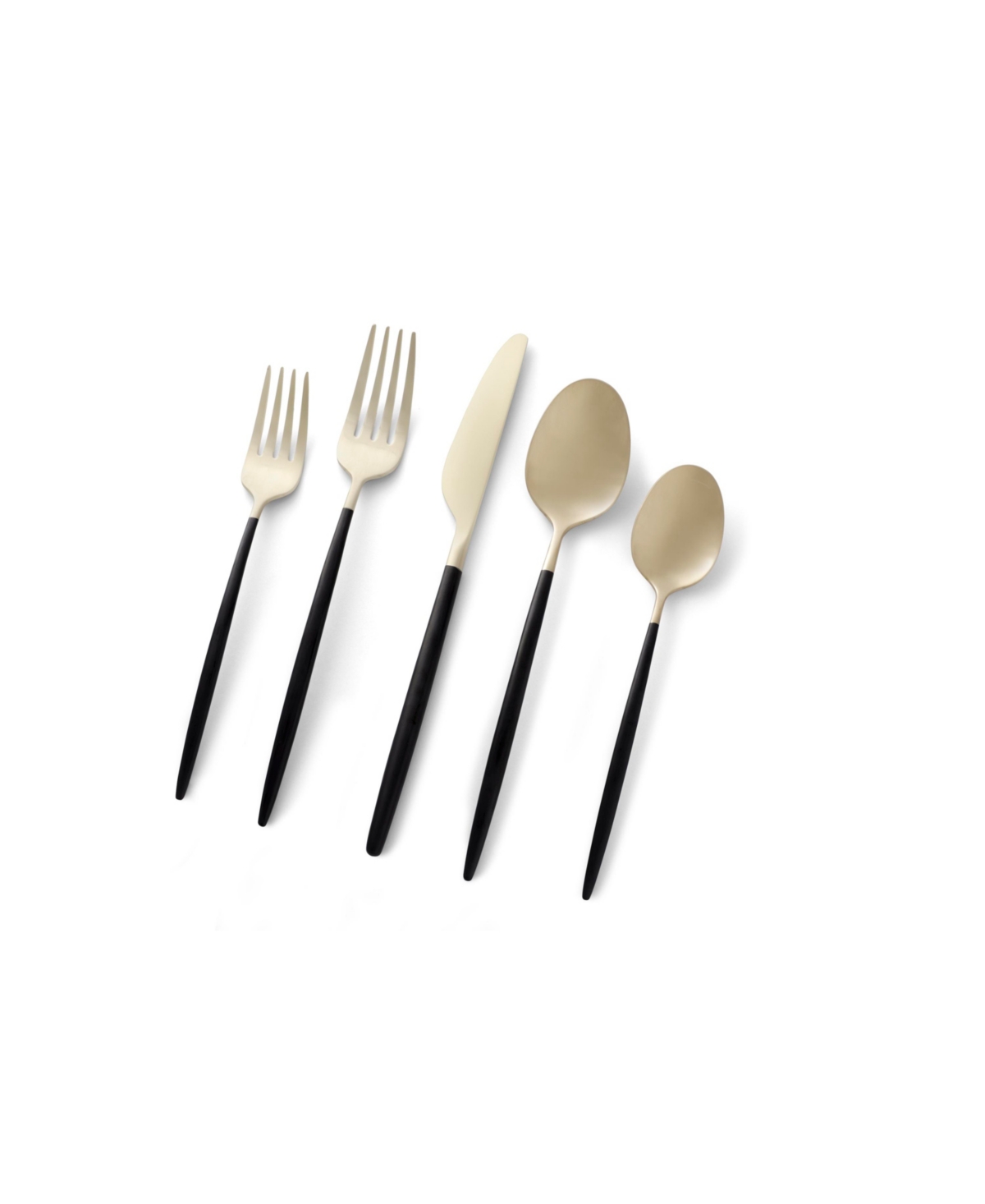 Shop Cambridge Silversmiths Gaze Two Tone Black-gold Satin 20 Piece Flatware Set, Service For 4 In Black And Champagne Gold